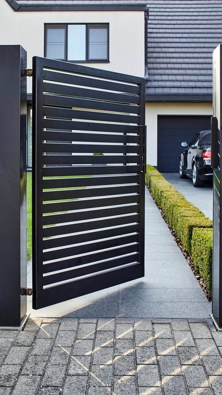 Covered residential driveway and outdoor entrance